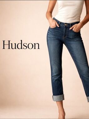 Hudson Jeans Cropped Slim Ankle Jeans - Indigo Blue
